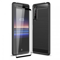 Olixar Sentinel Sony Xperia 1 II Case & Glass Screen Protector â€“ Black