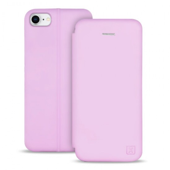 Olixar Soft Silicone iPhone SE 2020 Wallet Case - Pastel Pink