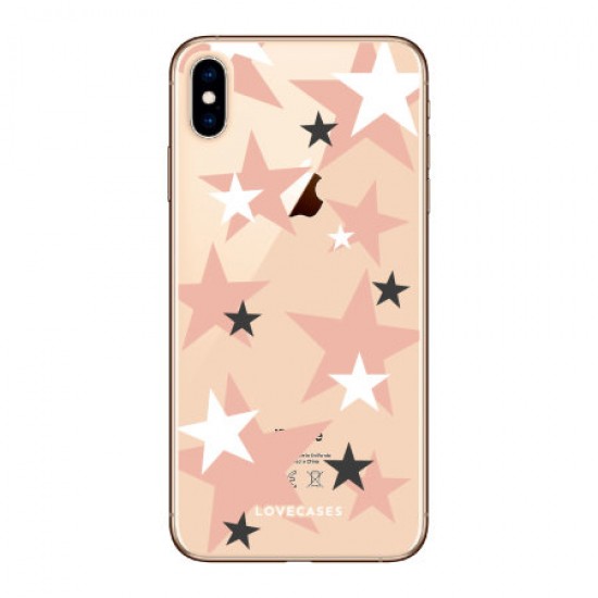 LoveCases iPhone XS Max Pink Star Clear Phone Case LoveCases iPhone XS Max Pink Star Clear Phone Case