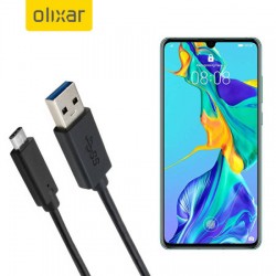 Olixar USB-C Huawei P30 Charging Cable - Black 1m