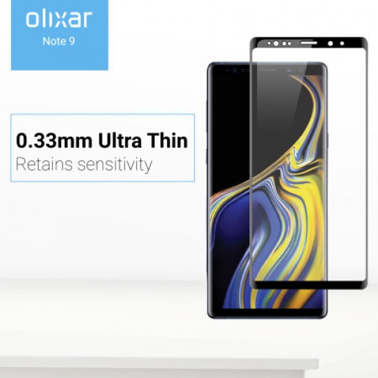 Olixar Samsung Galaxy Note 9 Full Cover Glass Screen Protector - Black