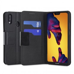 Olixar Leather-Style Huawei P20 Lite Wallet Stand Case - Black