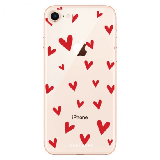 LoveCases iPhone 7 Plus Hearts Phone Case - Clear Red LoveCases iPhone 7 Plus Hearts Phone Case - Clear Red