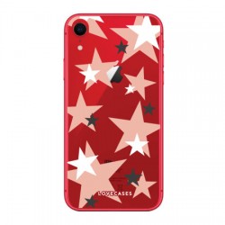 LoveCases iPhone XR Pink Star Clear Phone Case