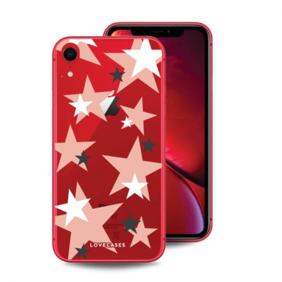 LoveCases iPhone XR Pink Star Clear Phone Case