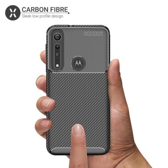 Olixar Carbon Fibre Motorola Moto G8 Plus Case - Black