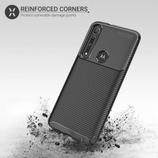 Olixar Carbon Fibre Motorola Moto G8 Plus Case - Black