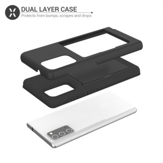 Olixar Samsung Galaxy Note 20 5G Armour Vault Tough Wallet Case Black