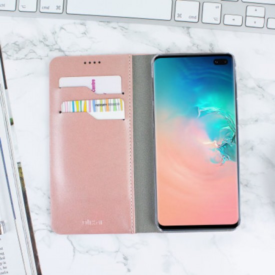 Olixar Leather-Style Galaxy S10 Plus Wallet Stand Case - Rose Gold