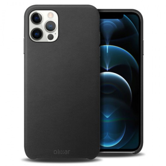 Olixar Genuine Leather iPhone 12 Pro Max Case - Black