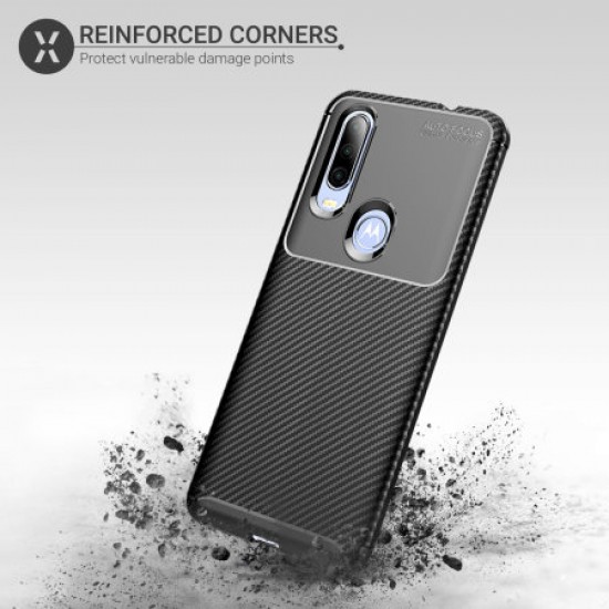 Olixar Carbon Fibre Motorola One Action Case - Black