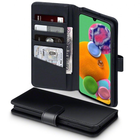 Terrapin Real Leather Wallet Case for Samsung Galaxy A90 5G - Black