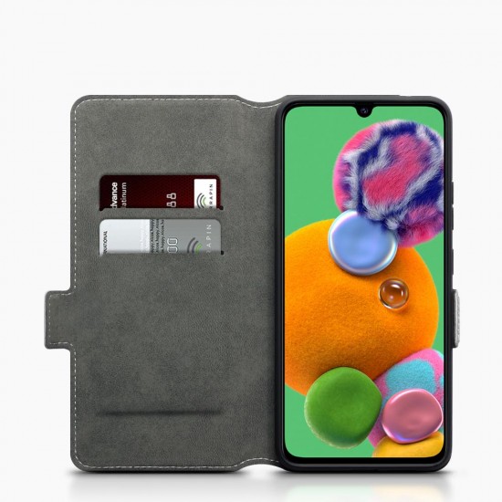 Terrapin Samsung Galaxy A90 5G Low Profile PU Leather Wallet Case - Grey Terrapin Samsung Galaxy A90 5G Low Profile PU Leather Wallet Case - Grey