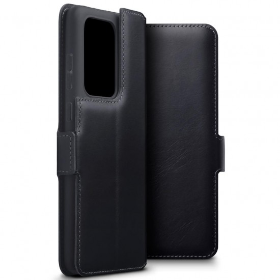 Terrapin Low Profile Genuine Leather Wallet Case - Black for Samsung Galaxy S20 