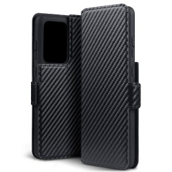 Terrapin Low Profile PU Leather Wallet Case - Black Carbon Fibre Texture for Sam