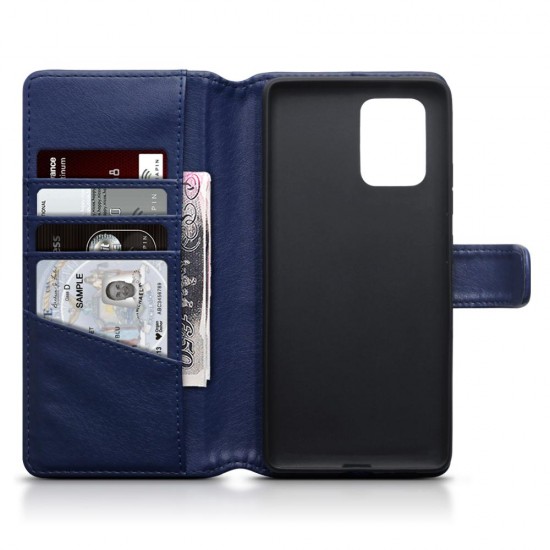 Terrapin Real Leather Wallet Case for Samsung Galaxy A91 - Blue