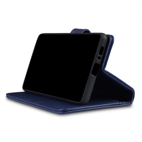 Terrapin Real Leather Wallet Case for Samsung Galaxy A91 - Blue