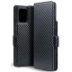 Terrapin Samsung Galaxy A91 Low Profile PU Leather Wallet Case - Black Carbon Fi Terrapin Samsung Galaxy A91 Low Profile PU Leather Wallet Case - Black Carbon Fi