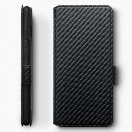 Terrapin Samsung Galaxy A91 Low Profile PU Leather Wallet Case - Black Carbon Fi Terrapin Samsung Galaxy A91 Low Profile PU Leather Wallet Case - Black Carbon Fi