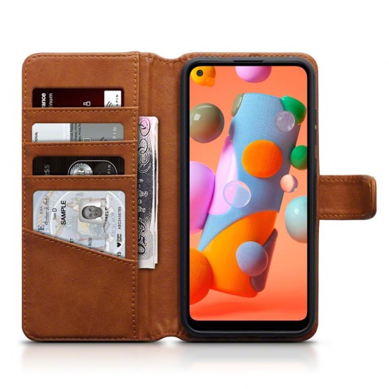 Terrapin Samsung Galaxy A11 - Real Leather Wallet Case - Cognac Terrapin Samsung Galaxy A11 - Real Leather Wallet Case - Cognac