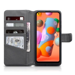 Terrapin Samsung Galaxy A11 - Real Leather Wallet Case - Grey