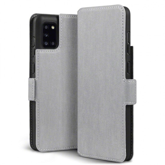 Terrapin Samsung Galaxy A31 Low Profile PU Leather Wallet Case - Grey Terrapin Samsung Galaxy A31 Low Profile PU Leather Wallet Case - Grey