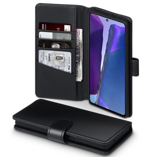 Terrapin Real Leather Wallet Case - Black for Samsung Galaxy Note 20