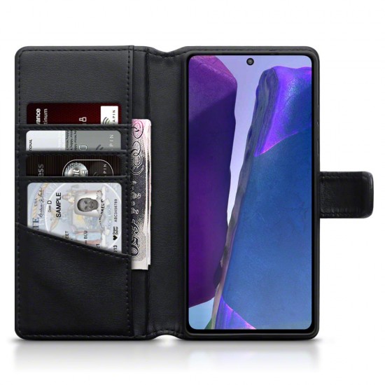 Terrapin Real Leather Wallet Case - Black for Samsung Galaxy Note 20