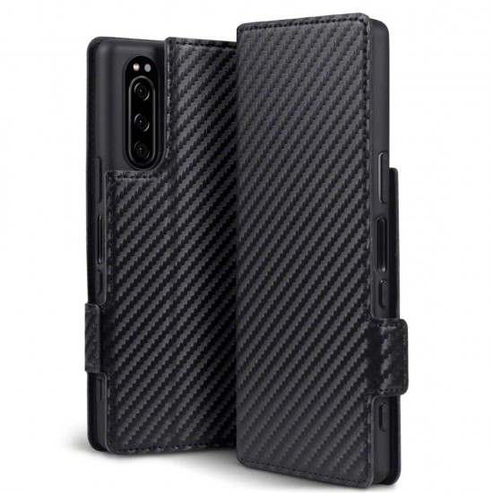 Terrapin Sony Xperia 2 Low Profile PU Leather Wallet Case - Black Carbon Fibre T Terrapin Sony Xperia 2 Low Profile PU Leather Wallet Case - Black Carbon Fibre T