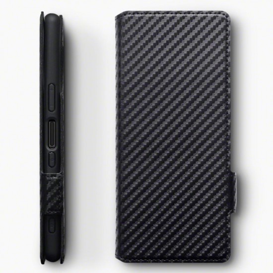 Terrapin Sony Xperia 2 Low Profile PU Leather Wallet Case - Black Carbon Fibre T Terrapin Sony Xperia 2 Low Profile PU Leather Wallet Case - Black Carbon Fibre T