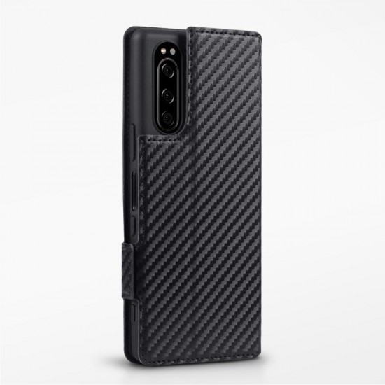 Terrapin Sony Xperia 2 Low Profile PU Leather Wallet Case - Black Carbon Fibre T Terrapin Sony Xperia 2 Low Profile PU Leather Wallet Case - Black Carbon Fibre T