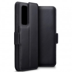 Terrapin Huawei P40 Low Profile Genuine Leather Stand Wallet - Black