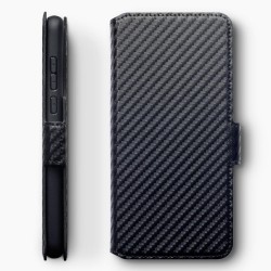 Terrapin Huawei P40 Low Profile PU Leather Wallet Case - Black Carbon Fibre Text