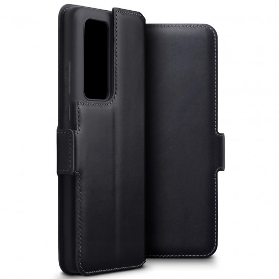 Terrapin Huawei P40 Pro Low Profile Genuine Leather Stand Wallet - Black