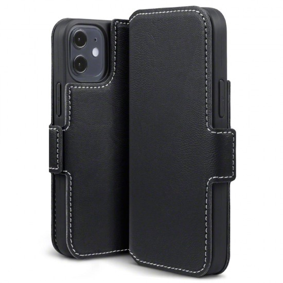 Terrapin iPhone 12 5.4 Inch Low Profile PU Leather Wallet Case - Black