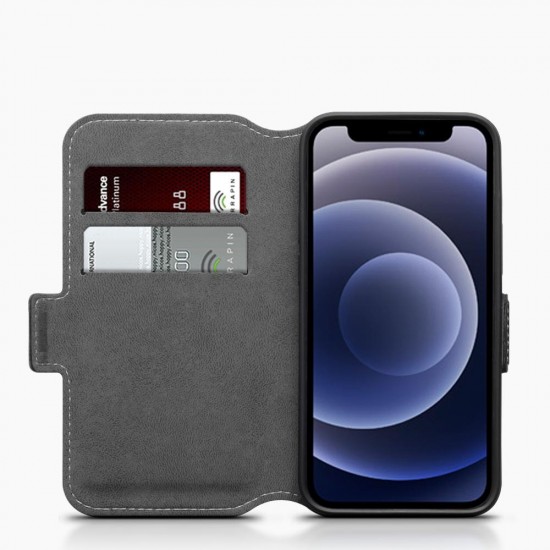 Terrapin iPhone 12 5.4 Inch Low Profile PU Leather Wallet Case - Black