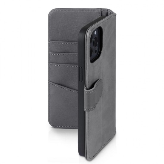 Terrapin iPhone 12 Pro Max Real Leather Wallet Case - Grey