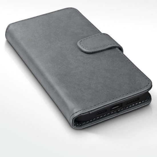 Terrapin iPhone 12 Pro Max Real Leather Wallet Case - Grey