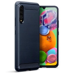 Terrapin Samsung Galaxy A90 5G Carbon Fibre Design TPU Gel Case - Blue