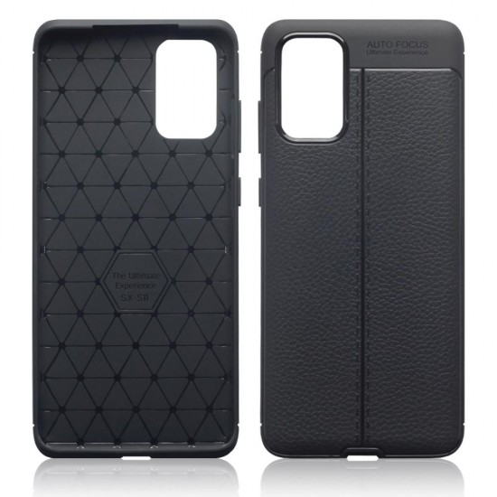 Terrapin Leather Texture TPU Gel Case - Black for Samsung Galaxy S20 Plus