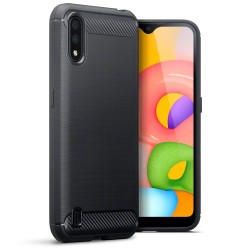Terrapin Samsung Galaxy A01 Carbon Fibre Effect TPU Gel Case - Black