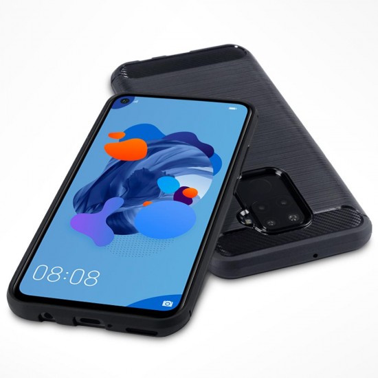 Terrapin Huawei Mate 30 Lite Carbon Fibre Design TPU Gel Case - Black
