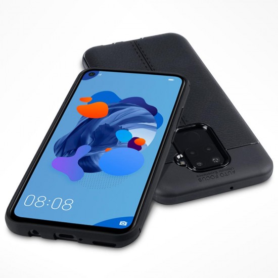 Terrapin Huawei Mate 30 Lite Leather Texture TPU Gel Case - Black