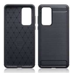Terrapin Huawei P40 Carbon Fibre Brushed Effect TPU Gel Case - Black