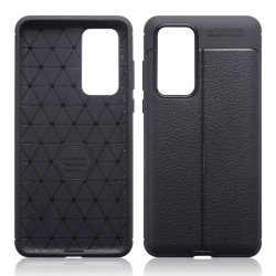 Terrapin Huawei P40 Leather Texture Design TPU Gel Case - Black