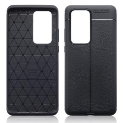 Terrapin Huawei P40 Pro Leather Texture Design TPU Gel Case - Black