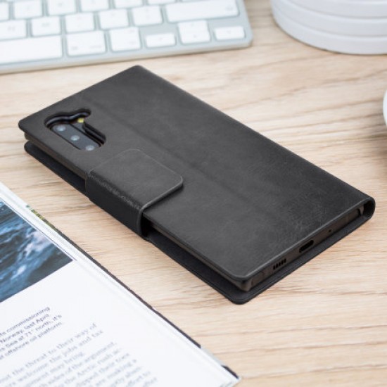 Olixar Leather-Style Samsung Note 10 Wallet Stand Case - Black