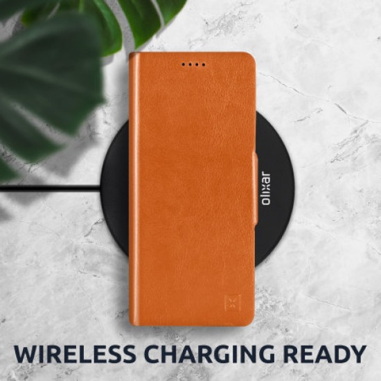 Olixar Leather-Style OnePlus 9 Pro Wallet Stand Case - Brown