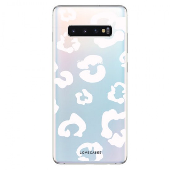 LoveCases Samsung S10 Plus Leopard Print Case - Clear White LoveCases Samsung S10 Plus Leopard Print Case - Clear White