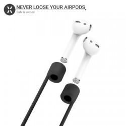 Olixar Soft Silicone Anti-Loss AirPods Pro EarPhone Strap - Black